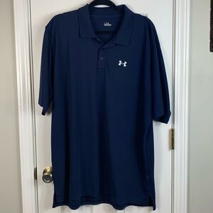 Under Armour navy blue short sleeved polo shirt size XL.